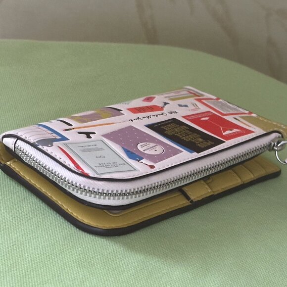 KATE SPADE PAGE TURNER SMALL BIFOLD WALLET:NWT CREAM/MULTI - Picture 7 of 12